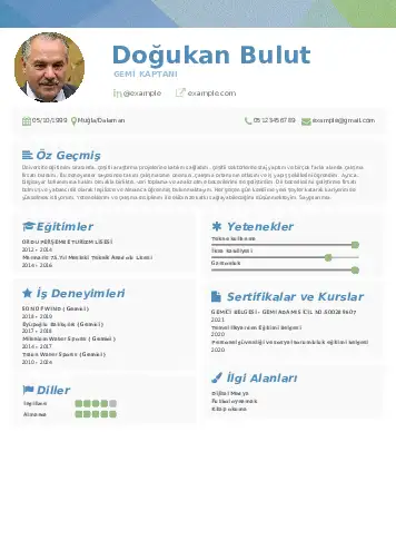 Gemi Kaptanı CV Örnekleri cv indir